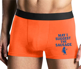 I Suggest The Sausage - Mens Orange Boxer Brief