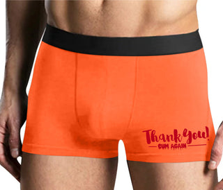 Thank You Cum Again - Mens Orange Boxer Brief