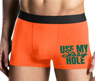 Use My Sissy Hole - Mens Orange Boxer Brief