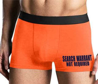 Search Warrant Not Required - Mens Orange Boxer Brief