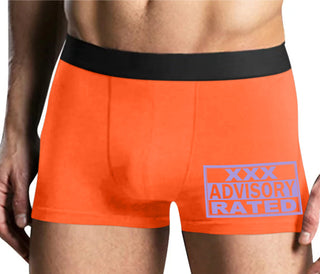 XXX Rated  Advisory Warning - Mens Orange Boxer Brief