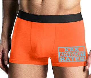 XXX Rated  Advisory Warning - Mens Orange Boxer Brief