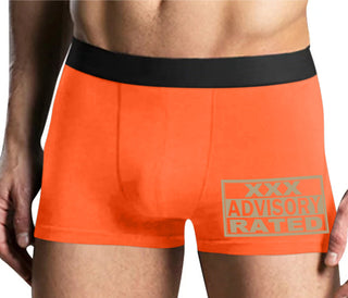 XXX Rated  Advisory Warning - Mens Orange Boxer Brief