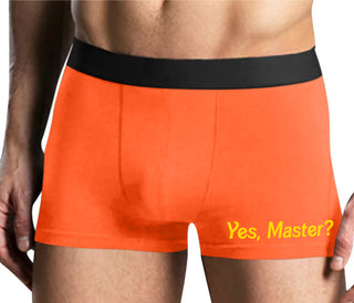 Yes Master ? - Mens Orange Boxer Brief