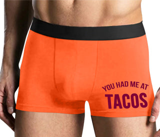 You Had Me At Tacos - Mens Orange Boxer Brief