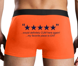 Five Star Review - Would Cum Again - Orange Boxer Brief