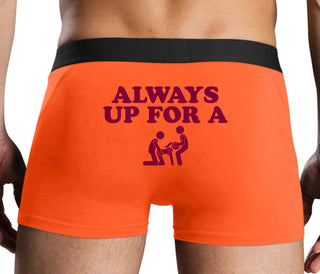 Always Up For A Threesome - Orange Boxer Brief