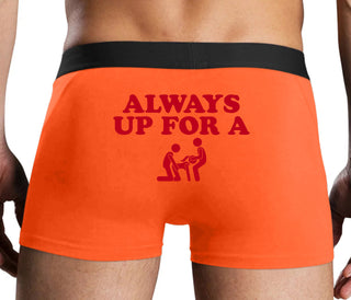 Always Up For A Threesome - Orange Boxer Brief