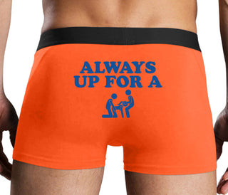 Always Up For A Threesome - Orange Boxer Brief