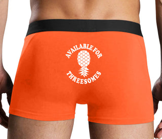 Available for Threesomes - Swinger Pineapple - Orange Boxer Brief