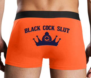 Black Cock Slut - Jack of Spades - Orange Boxer Brief
