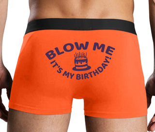 Blow Me Its My Birthday - Orange Boxer Brief