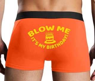 Blow Me Its My Birthday - Orange Boxer Brief