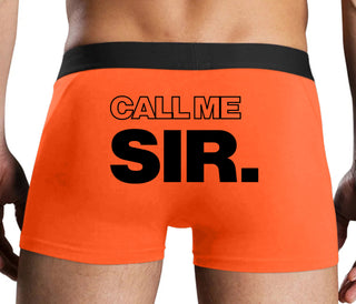 Call Me Sir - Orange Boxer Brief