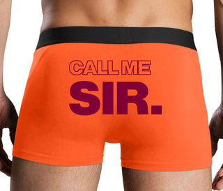 Call Me Sir - Orange Boxer Brief