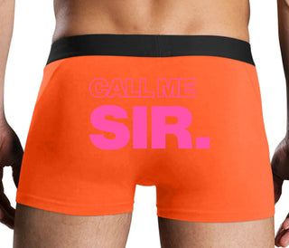 Call Me Sir - Orange Boxer Brief
