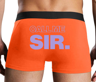 Call Me Sir - Orange Boxer Brief