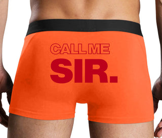 Call Me Sir - Orange Boxer Brief
