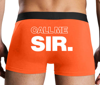 Call Me Sir - Orange Boxer Brief