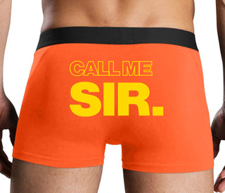 Call Me Sir - Orange Boxer Brief