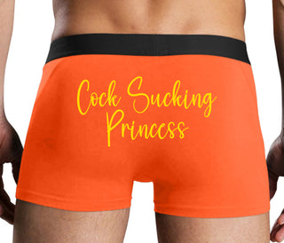 Cock Sucking Princess - Orange Boxer Brief