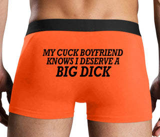 My Cuck Boyfriend Knows I Deserve A Big Dick - Orange Boxer Brief
