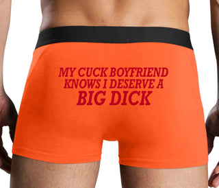 My Cuck Boyfriend Knows I Deserve A Big Dick - Orange Boxer Brief