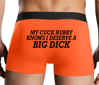 My Cuck Husband Knows I Deserve A Big Dick - Orange Boxer Brief