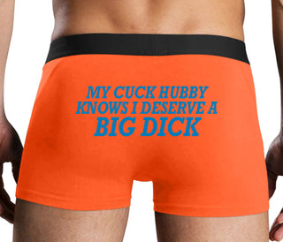 My Cuck Husband Knows I Deserve A Big Dick - Orange Boxer Brief