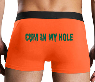 Cum In My Hole - Orange Boxer Brief
