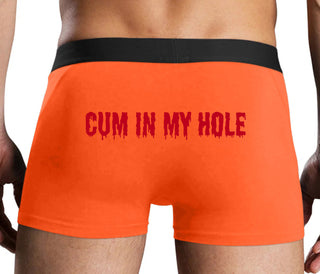 Cum In My Hole - Orange Boxer Brief