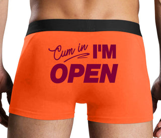 Cum In I'm Open - Orange Boxer Brief