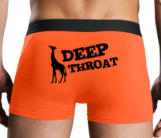 Deep throat - Giraffe Funny Logo - Orange Boxer Brief
