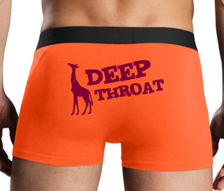 Deep throat - Giraffe Funny Logo - Orange Boxer Brief