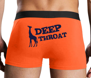 Deep throat - Giraffe Funny Logo - Orange Boxer Brief