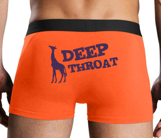 Deep throat - Giraffe Funny Logo - Orange Boxer Brief