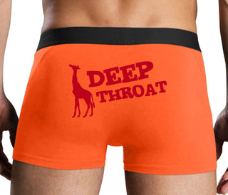 Deep throat - Giraffe Funny Logo - Orange Boxer Brief