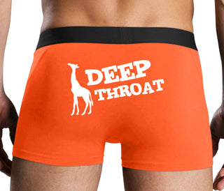 Deep throat - Giraffe Funny Logo - Orange Boxer Brief