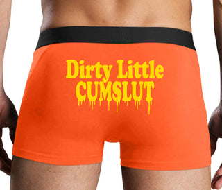 Dirty Little Cumslut - Orange Boxer Brief