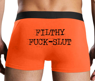 Filthy Fuck Slut - Orange Boxer Brief