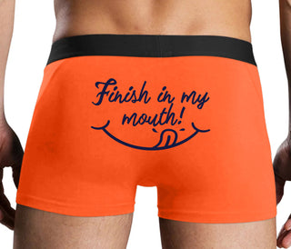 Finish In My Mouth - Orange Boxer Brief