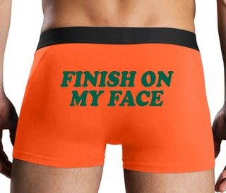 Finish On My Face - Orange Boxer Brief