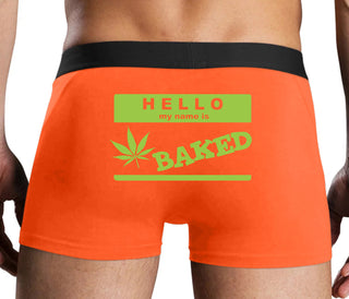 Hello My Name Is Baked - Orange Boxer Brief