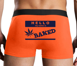 Hello My Name Is Baked - Orange Boxer Brief