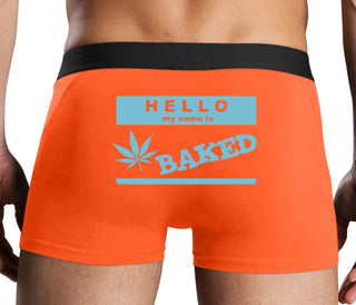 Hello My Name Is Baked - Orange Boxer Brief