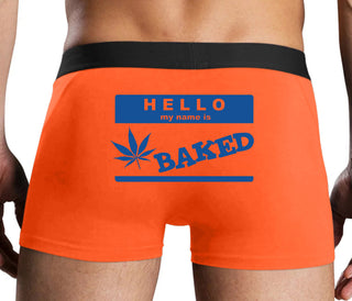 Hello My Name Is Baked - Orange Boxer Brief