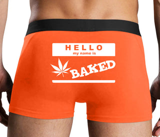 Hello My Name Is Baked - Orange Boxer Brief