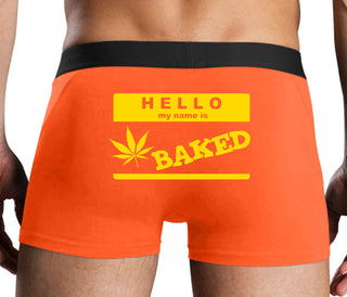Hello My Name Is Baked - Orange Boxer Brief