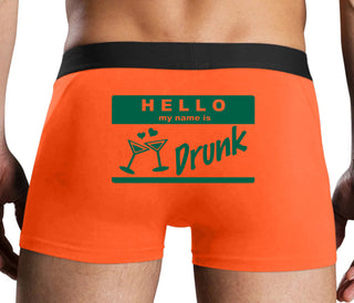 Hello My Name Is Drunk - Orange Boxer Brief