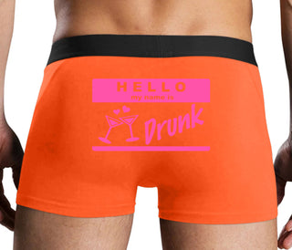 Hello My Name Is Drunk - Orange Boxer Brief